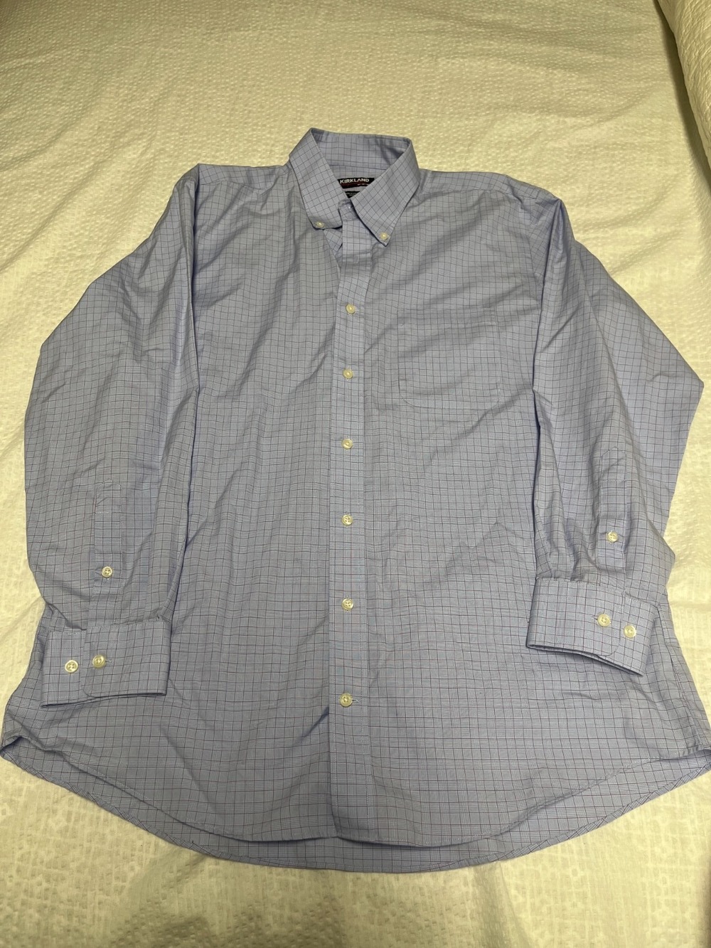Kirkland Men's Long Sleeve Dress Shirt 16-32/33 Multi-color Plaid No Iron